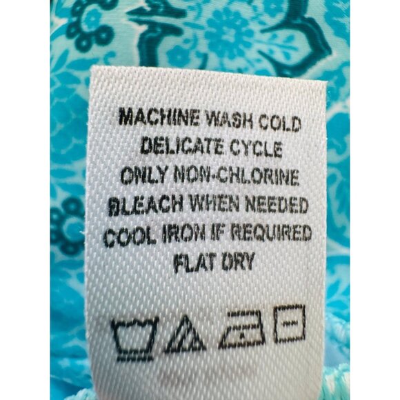 Cabana Life Talbots M Aqua & Blue Patterned Hooded Long-Sleeve Vacation Dress - Picture 16 of 16